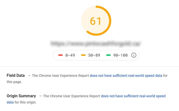 PSI no data in CrUX